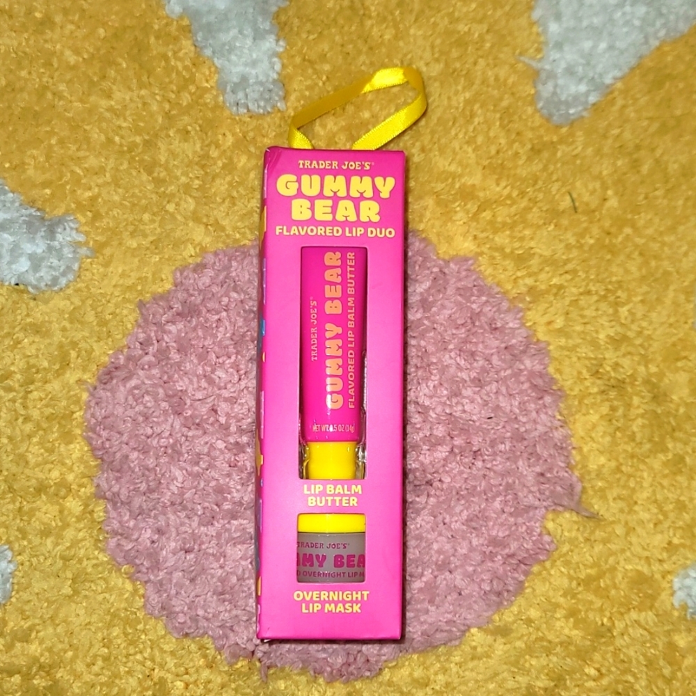 Trader Joe's gummy bear flavored lip duo new sealed overnight lip mask